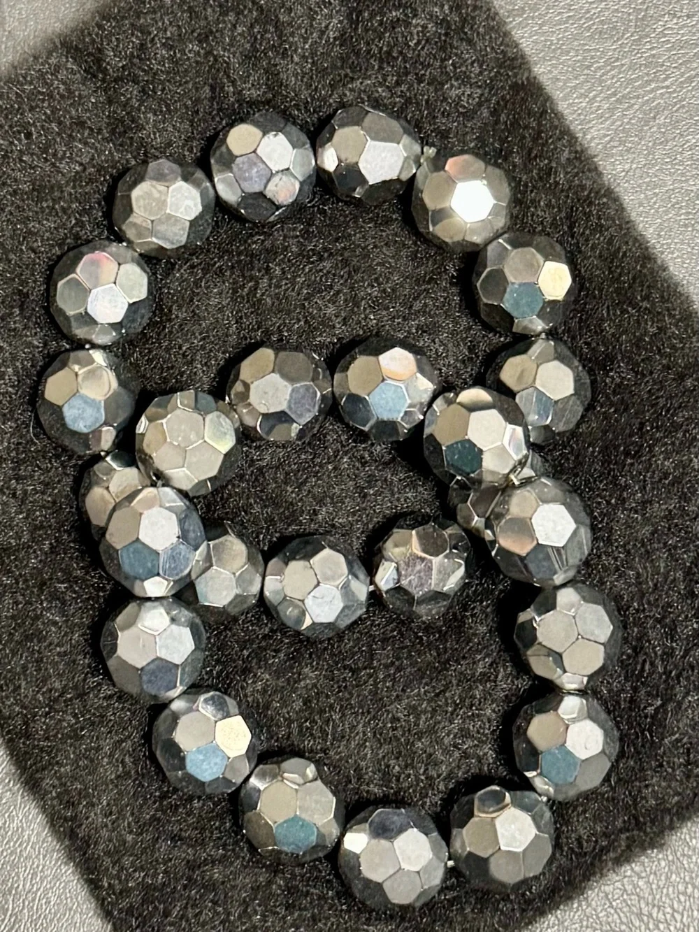 Faceted Silver Bead Stretch Bracelets - Women Jewelry